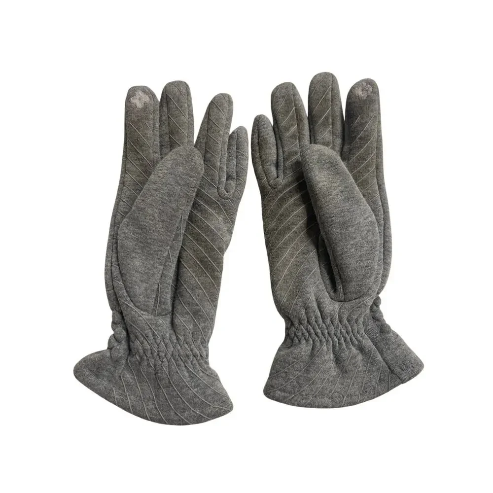 ScarvesMe Women's Soft Winter Cozy Cable Solid Color Textured Gloves Grey